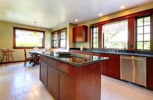 Kitchen With Island And Dark