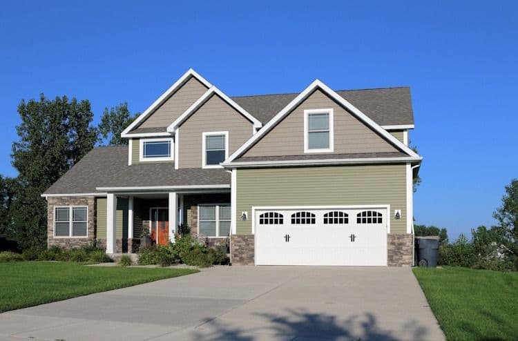 green siding house